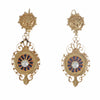 1880s Antique Victorian Filigree Pearl Enamel Drop Dangle Earrings 18k Yellow Gold