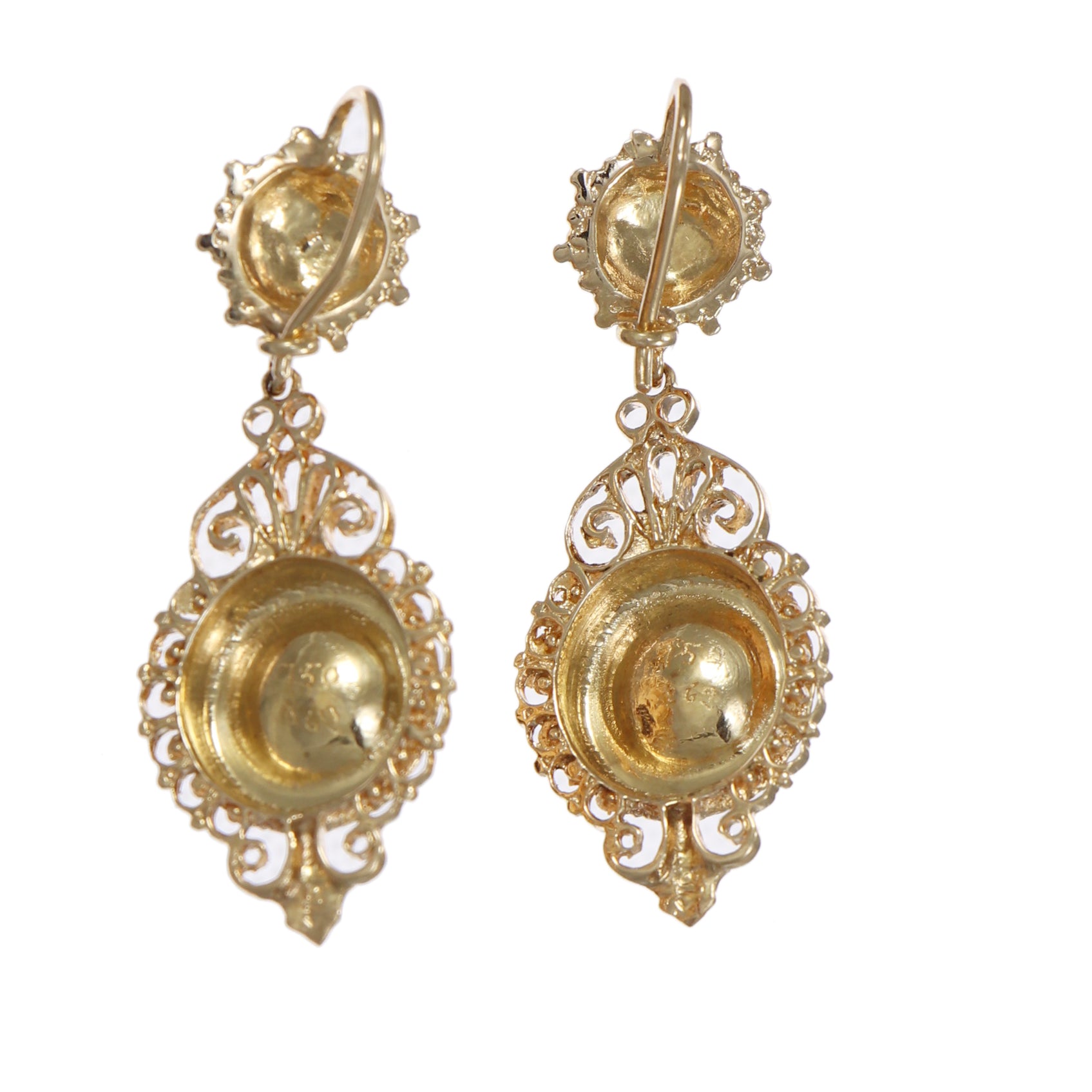 Earring - Antique Cob Ruby Pearl Hanging | Gujjadi Swarna Jewellers