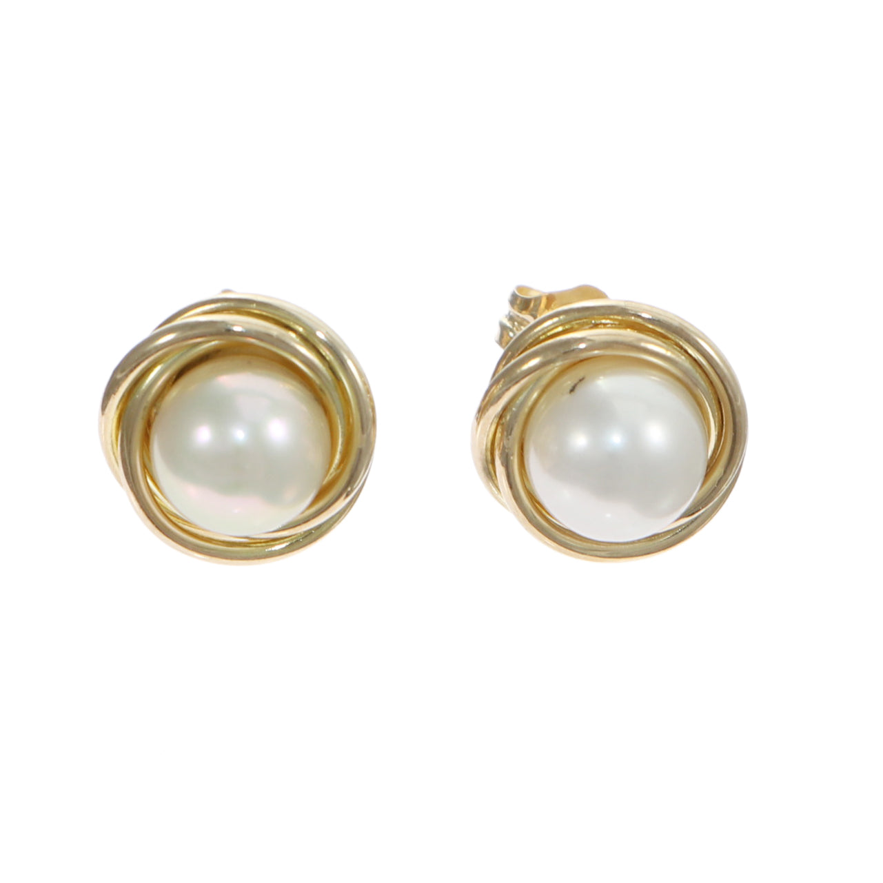 6.5mm Cultured Pearl Stud Earrings Solid 14k Yellow Gold 1.9g – The Jewelry  Gallery of Oyster Bay
