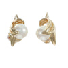 6mm Pearl Flower Earrings Solid 14k Yellow Gold Non-pierced Screw Backs