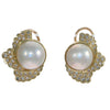 12mm Mabe Pearl 0.50ctw Diamond Cocktail Clip Earrings 14k Yellow Gold 9.8g