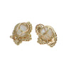 12mm Mabe Pearl 0.50ctw Diamond Cocktail Clip Earrings 14k Yellow Gold 9.8g