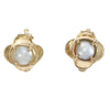 9mm Mabe Pearl Clip Earrings Solid 14k Yellow Gold 5.7g