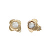 9mm Mabe Pearl Clip Earrings Solid 14k Yellow Gold 5.7g