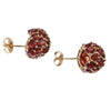 8ctw Round Garnet Cluster Stud Earrings Solid 14k Yellow Gold 6.2g