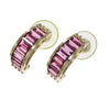 5.76ctw Pink Tourmaline Baguette Cut Hoop Earrings Solid 14k Yellow Gold 7.3g