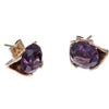11.70ctw Round Amethyst Stud Earrings Solid 14k Yellow Gold 7.00g