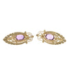 5ctw Oval Amethyst Stud Earrings Solid 14k Yellow Gold Antique Art Deco Estate