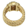 Philippe Charriol Diamond Open Circle Cable Rope Pinky Band Ring 18k Yellow Gold