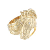 Large Equestrian Diamond Horse Ring Mens Unisex 14k Yellow Gold Vintage Band 9.5