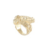 Large Equestrian Diamond Horse Ring Mens Unisex 14k Yellow Gold Vintage Band 9.5