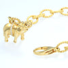 Monica Rich Kosann Luck Elephant Starter Charm Diamond Bracelet 18k Yellow Gold