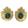 Elizabeth Rand Chrome Tourmaline Diamond Clip Earrings  Beatle 18k Yellow Gold