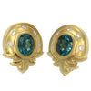 Elizabeth Rand Chrome Tourmaline Diamond Clip Earrings  Beatle 18k Yellow Gold