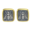 David Yurman 22k Yellow Gold Sterling Silver Petrvs Bee Cameo Cufflinks