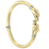 Panther Open Cuff Bracelet Womens Black Sapphire 14k Yellow Gold Vintage Hinge