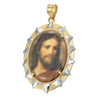 Jesus Portrait Hand Made Large Oval Necklace Pendant 14k Yellow Gold 4.2g 43x24