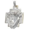 Large Jesus Face Thorns Crown Greek Cross Diamond Necklace Pendant 14k Gold