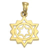 Gothic Double Star Of David Necklace Pendant 14k Yellow Gold 2.8g 16mm Wide