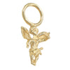Flying Angel Dangle Bracelet Charm Solid 14k Yellow Gold 1g
