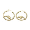 Dolphin Hoop Earrings 14k Yellow Gold Fine Vintage Estate Comfortable Medium