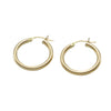 Womens Medium Hoop Earrings 14k Yellow Gold Fine Vintage Estate Comfortable
