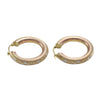 Womens Hoop Earrings 14k Yellow Gold 5mm Wide Vintage Estate