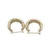 Womens Hoop Earrings Horse Shoe 14k Yellow Gold Vintage Art Deco Estate
