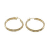 Womens Large Hoop Earrings Hammered 14k Yellow Gold Vintage Estate 4mm Wide