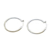 Womens Thin Hoop Earrings 14k White Gold Vintage Estate 24mm x 2mm