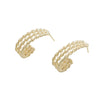 Womens Huggie Half Hoop Earrings Rope 14k Yellow Gold Vintage Estate Comfortable
