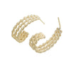 Womens Huggie Half Hoop Earrings Rope 14k Yellow Gold Vintage Estate Comfortable