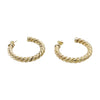 Large Hoop Earrings Rolled 14k Yellow Gold Fine Vintage Estate Comfortable