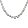 9.65CTW Round Diamond Tennis Line Necklace 14k White Gold G/SI1 16inches 3.7mm
