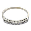 Diamond 1940s Antique Art Deco Thin Stackable Band Ring 14k White Gold 1.00ctw