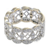 Womens Wide Diamond Lace Wedding Band Ring 18k White Gold Bridal 0.78ctw US 6.00