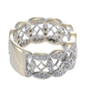 Womens Wide Diamond Lace Wedding Band Ring 18k White Gold Bridal 0.78ctw US 6.00
