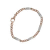 Diamond Station Bracelet 14k Rose Gold Cuban Curb Chain Link Tennis 0.64CTW