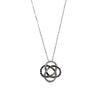Interlock Diamond Necklace 10k White Gold Prince Of Wales Chain Weave Pendant