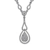 55CT Tear Drop Halo Diamond Pendant 14k White Gold Diamonds By The Yard Necklace