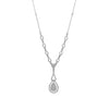 55CT Tear Drop Halo Diamond Pendant 14k White Gold Diamonds By The Yard Necklace