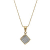 1.25CTW Princess Channel Diamond Pendant 18k Yellow Gold Boston Chain Necklace