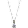 2.30CTW Round Zircon Necklace 14k White Gold Prince Of Wales Chain Drop Pendant