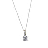 2.30CTW Round Zircon Necklace 14k White Gold Prince Of Wales Chain Drop Pendant