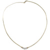 3 Stone Round Diamond Necklace 14k Yellow Gold Omega Snake Chain Link Choker 1CT