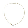 3 Stone Round Diamond Necklace 14k Yellow Gold Omega Snake Chain Link Choker 1CT