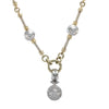Halo Diamond Necklace 14k Yellow White Gold Fancy Bar Chain Link Pendant 0.60CTW