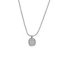 5.86CTW Moonstone Diamond Pendant 18k White Gold Snake Chain Necklace