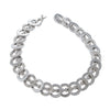 2.43CTW Diamond Circle Charm Bracelet 14k White Gold Ball Chain Link 10mm 7.00"