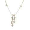 0.65CTW Station Drop Diamond Pendant 18k Yellow Gold Cable Link Chain Necklace